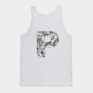 Floral Letter P Tank Top